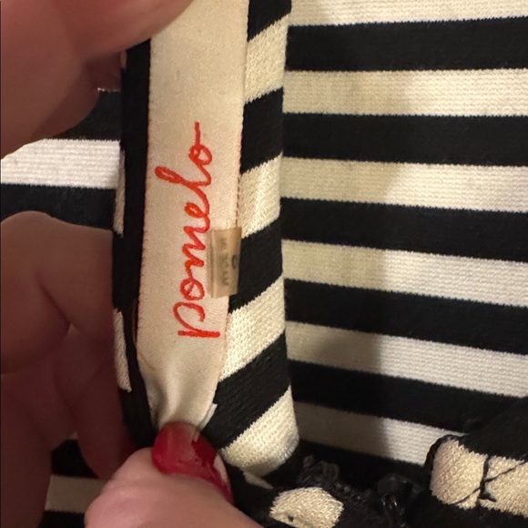 Pomelo Black and White Striped Long Sleeve Dress - Picture 7 of 10